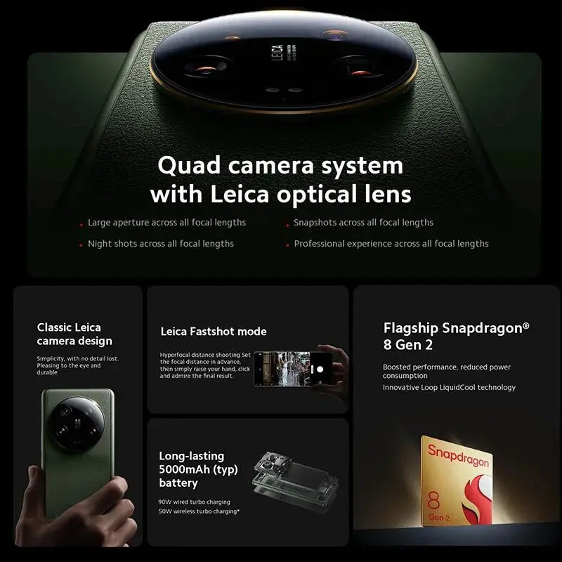 Xiaomi 13 Ultra 5G Snapdragon 8 Gen 2 256GB/512GB Octa Core 120Hz 6.73" 2K OLED Display 50MP Leica Camera IP68 MIUI 14 Original