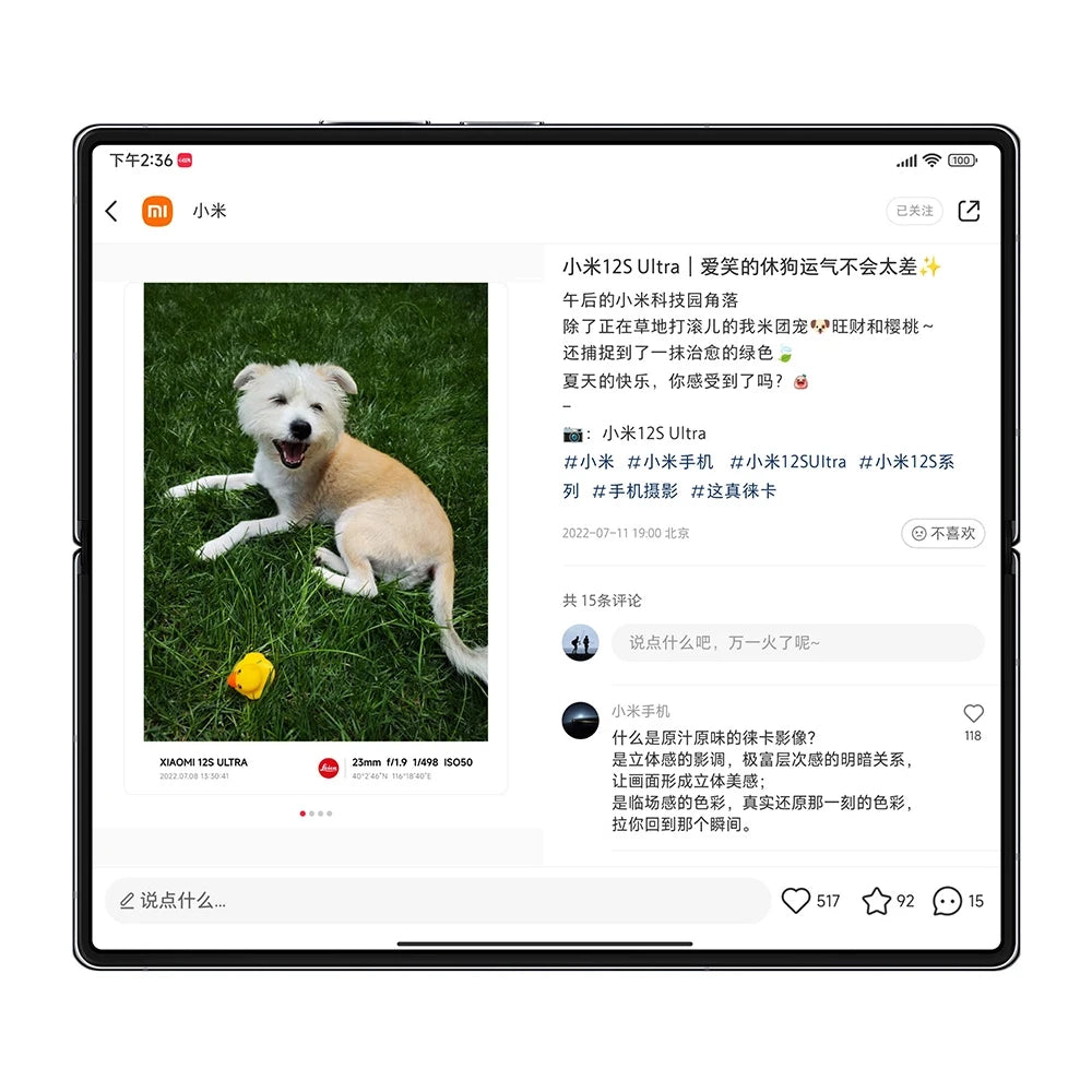 Xiaomi Mix Fold 2 5G SmartPhone 12GB+512GB Dual SIM 8.02'' Foldable Screen 50MP+8MP+13MP+20MP Snapdragon 8+ Gen 1 Mobile Phone