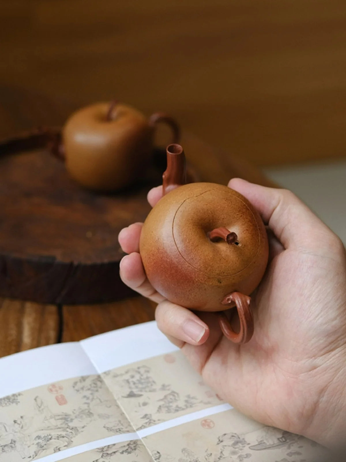Xiaoqian Shanfang Apple Purple Clay Section Mud Yixing Pure Handmade Chinese Household Biomimetic Single Pot Tea Set