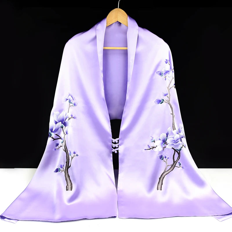 Xiuzhuang Self sells 2023 New Festival Gifts to Elderly Customers with Handmade Embroidered Silk Scarves and Shawls