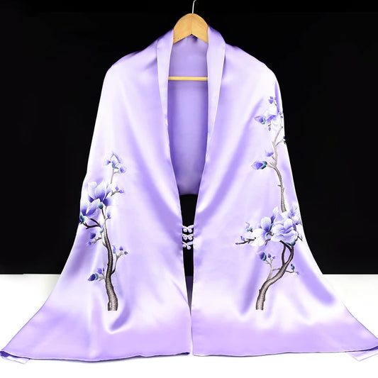 Xiuzhuang Self sells 2023 New Festival Gifts to Elderly Customers with Handmade Embroidered Silk Scarves and Shawls