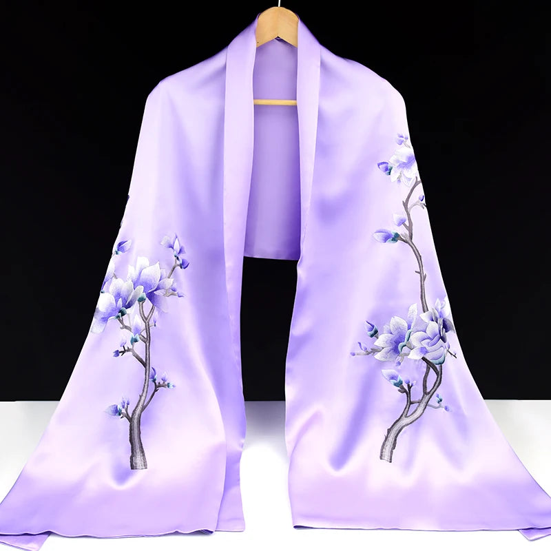 Xiuzhuang Self sells 2023 New Festival Gifts to Elderly Customers with Handmade Embroidered Silk Scarves and Shawls