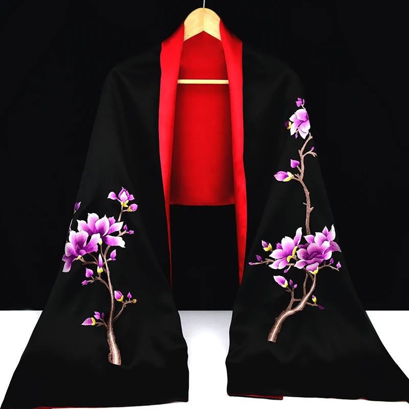 Xiuzhuang Self sells 2023 New Festival Gifts to Elderly Customers with Handmade Embroidered Silk Scarves and Shawls