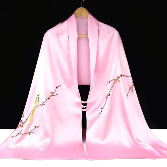 Xiuzhuang Self sold 2023 New Long Style Embroidered Shawl Women's Suzhou Embroidered Silk Handmade Scarf Shawl Wedding Gift