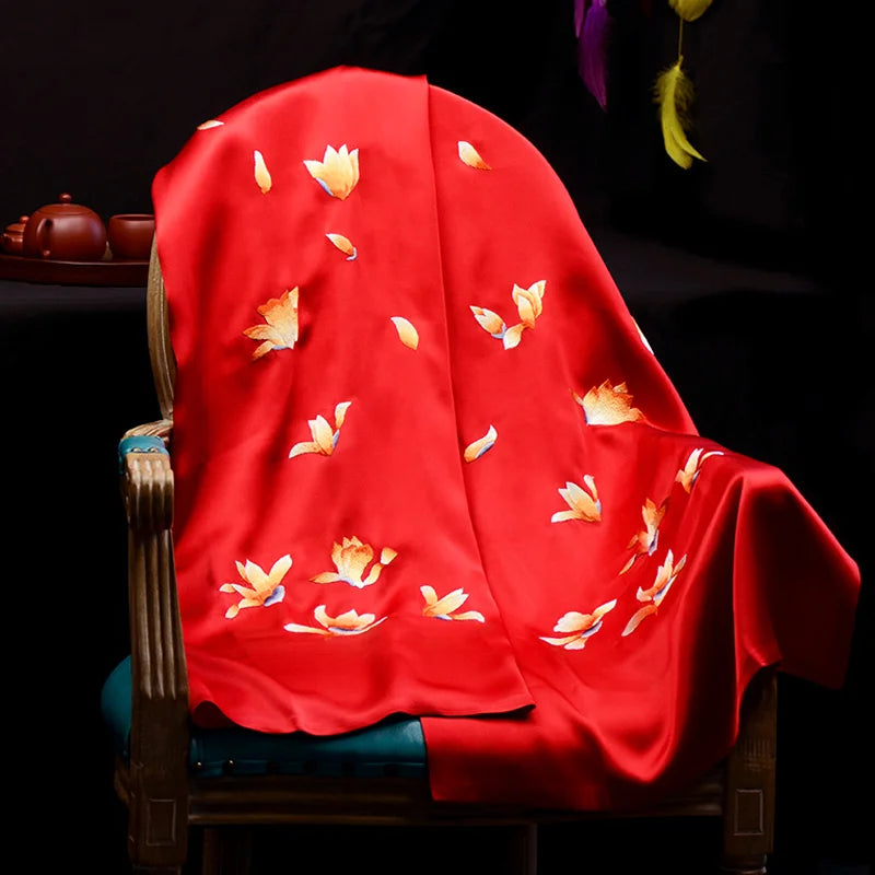 Xiuzhuang self sells 2023 holiday gifts for outdoor outfits and versatile Su embroidery silk shawl scarves