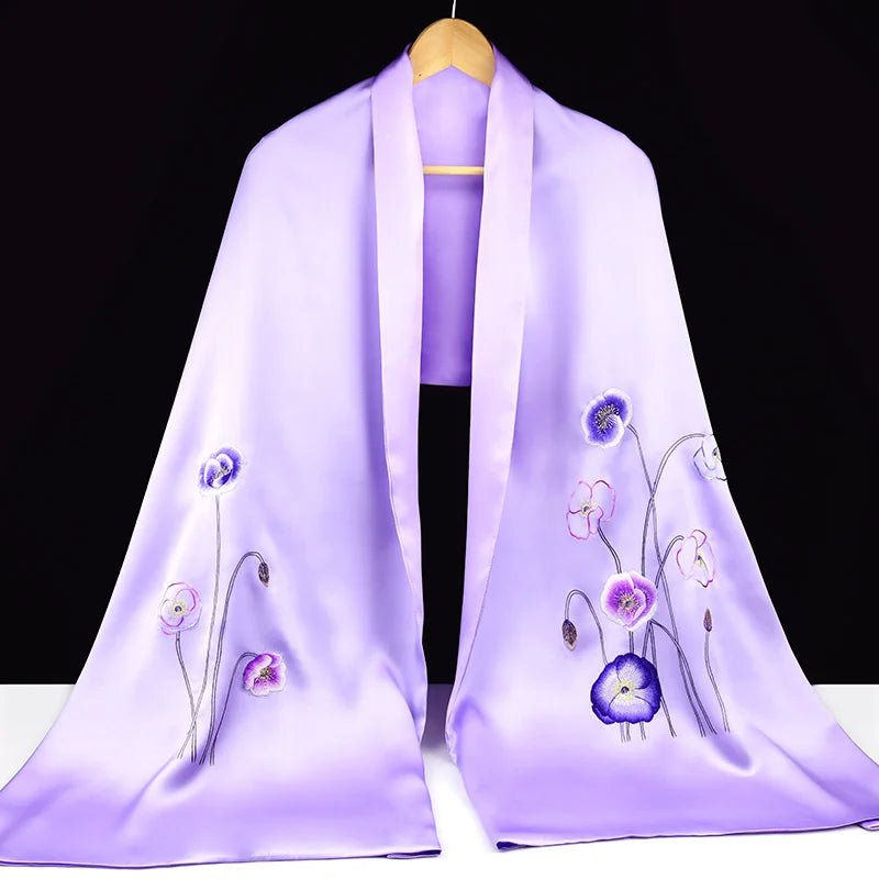 Xiuzhuang self sells 2023 new double-layer silk shawl "Camellia Blossoms" handmade embroidered Suzhou embroidery women's scarves