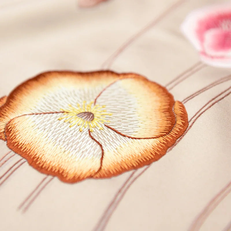 Xiuzhuang self sells 2023 new double-layer silk shawl "Camellia Blossoms" handmade embroidered Suzhou embroidery women's scarves