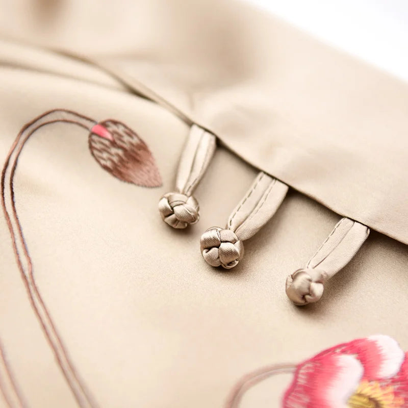 Xiuzhuang self sells 2023 new double-layer silk shawl "Camellia Blossoms" handmade embroidered Suzhou embroidery women's scarves