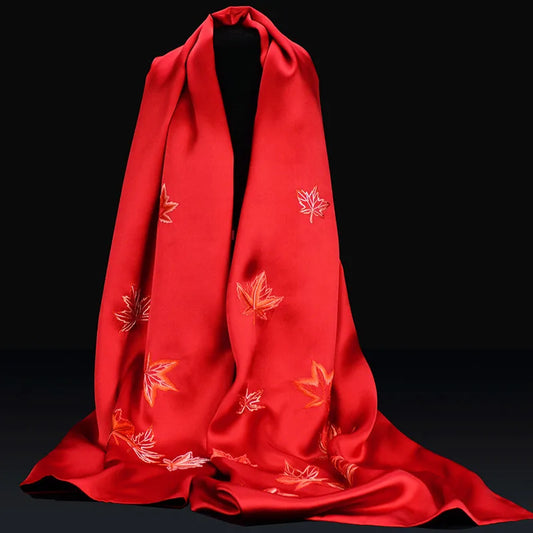 Xiuzhuang self sells Chinese style silk scarves, "Danfeng Welcoming Autumn" holiday gifts, elegant scarves and shawls