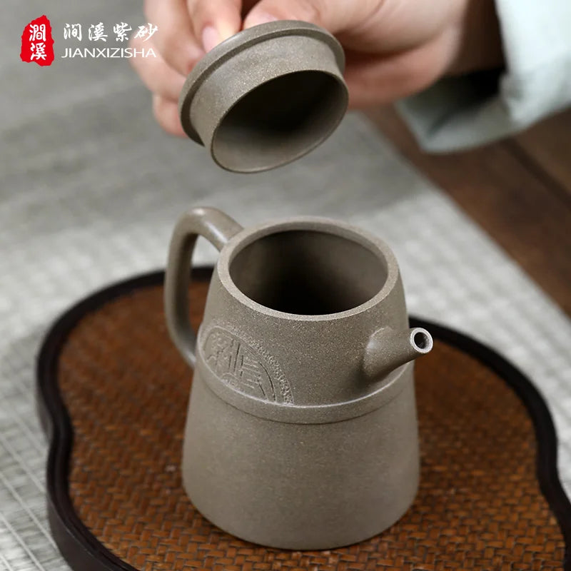 Xixi Yixing Purple Clay Teapot Tea Set Famous Wang Qiping Raw Ore Green Section Handmade Boutique Han Zhong Pot Supportable