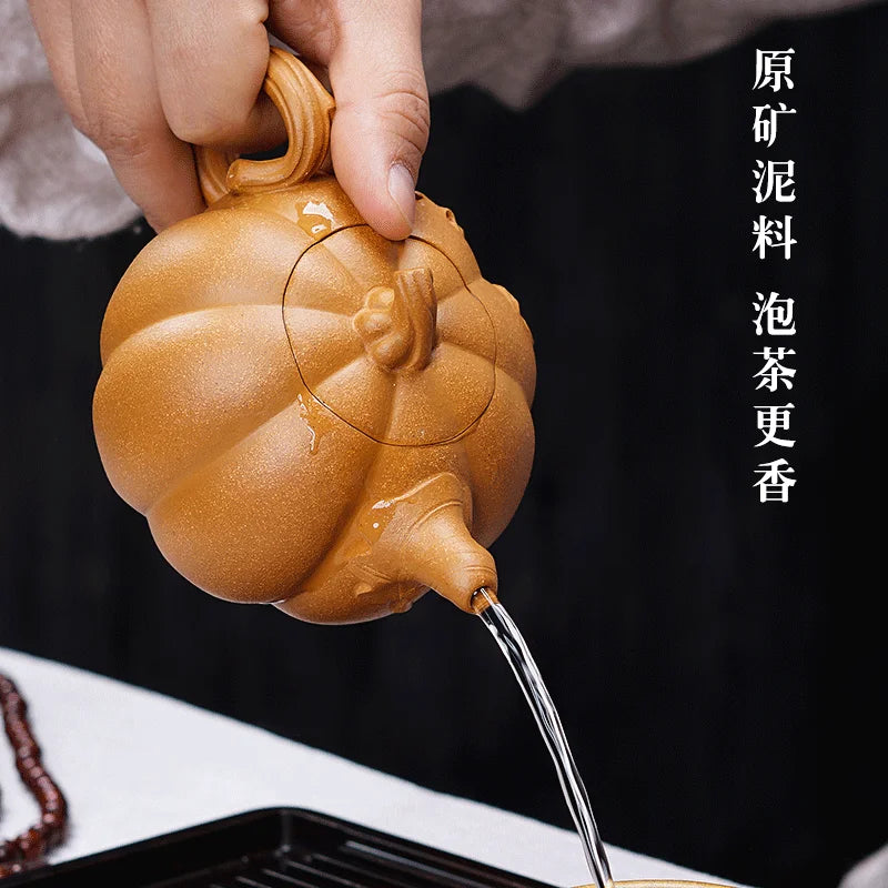 Xixi Yixing Teapot Teapot Tea Set Famous Wang Qiping Raw Ore Old Segment Mud Handmade Boutique Pumpkin Pot