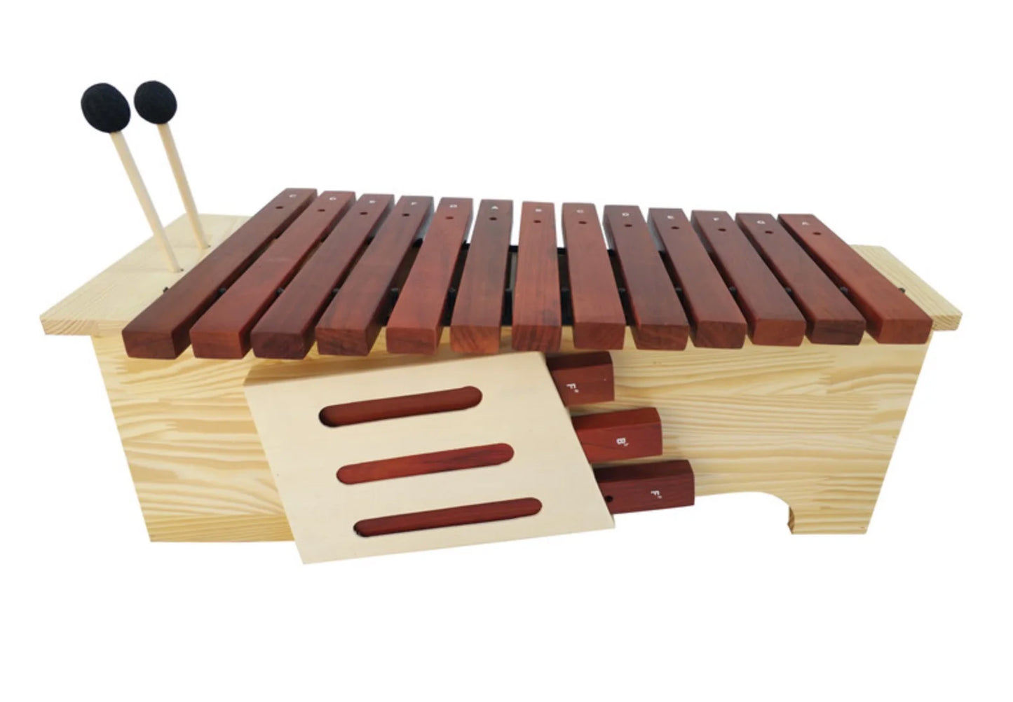 Electronic musical instruments Xylophone 13 tones Complete set includes Treble, midrange and bass tonal modification Box type percussion instrument