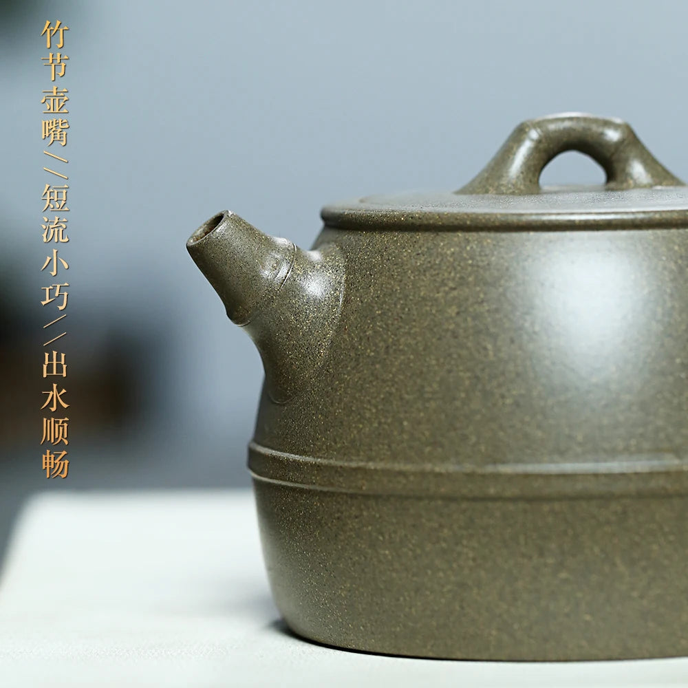 |Yihu spring Yixing purple clay pot famous Hu Qi pure handmade tea pot raw ore qingduan mud boutique household 280C