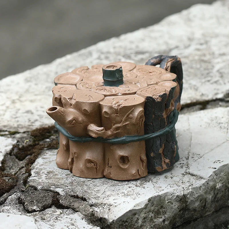 Yixing Famous Purple Clay Pot Tea Set, Pure Handmade Pot, Huanglongshan Original Mine Section Mud, Fully Flower