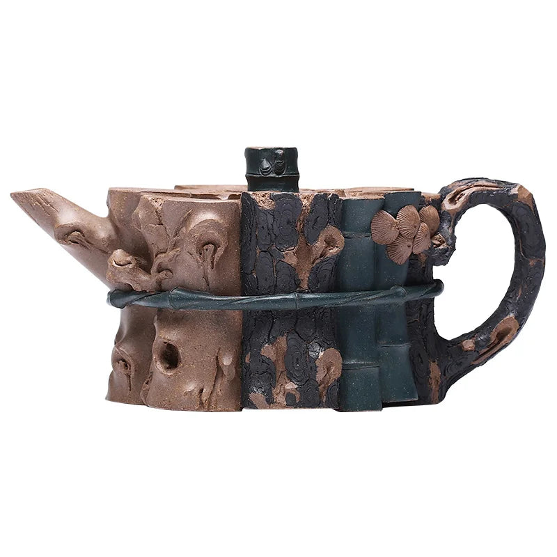 Yixing Famous Purple Clay Pot Tea Set, Pure Handmade Pot, Huanglongshan Original Mine Section Mud, Fully Flower