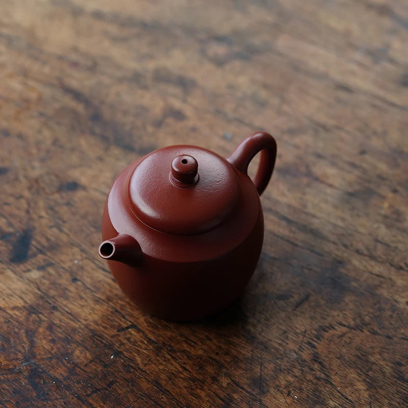 Yixing Handmade Purple Clay Pot Sketch Pot Kung Fu Teapot Raw Ore Small Coal Kiln Cinnabar Sand Huaigu Pot Chinese Retro