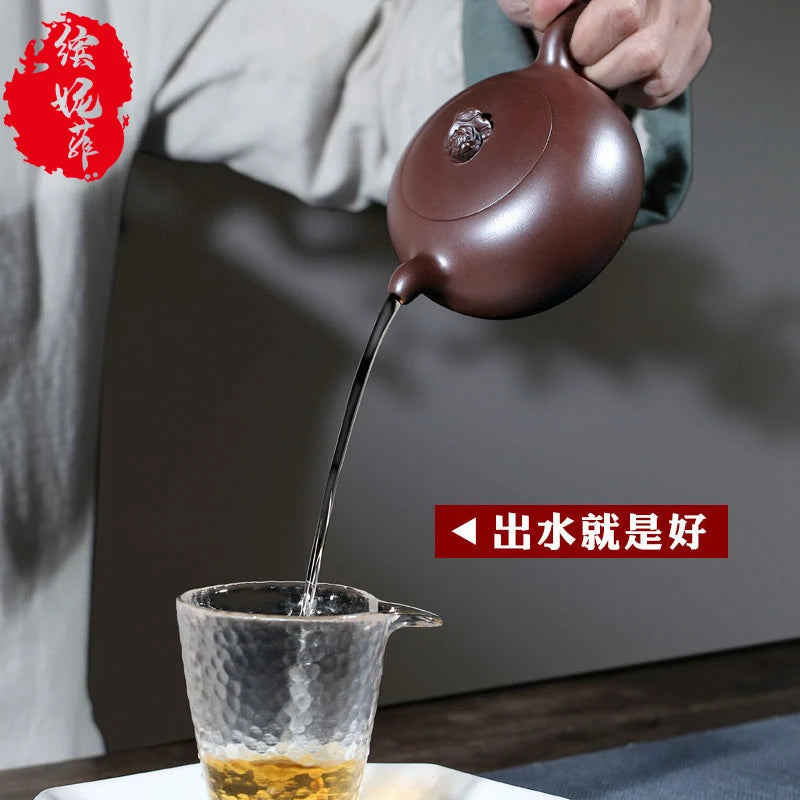 Yixing Pure Handmade Set Master Grade High End Original Mine Purple Clay Soaking Tea Single Pot Gift