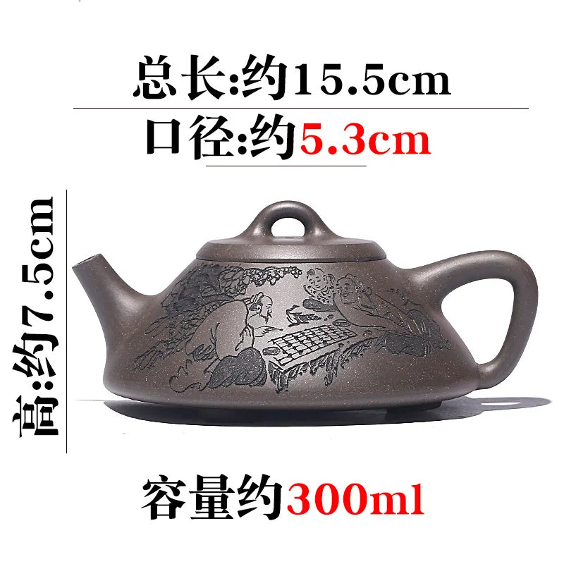 Yixing Purple Clay Pot Famous Handmade Teapot Household Tea Set Handmade Stone Ladle Raw Ore Bitan Sand Dongpo Ladle