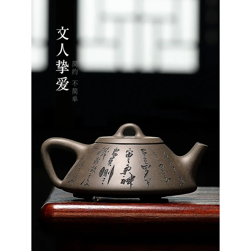 Yixing Purple Clay Pot Famous Handmade Teapot Household Tea Set Handmade Stone Ladle Raw Ore Bitan Sand Dongpo Ladle