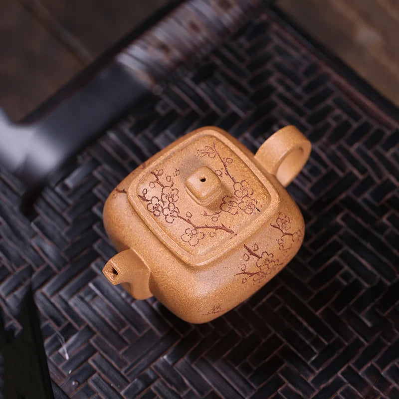 Yixing Purple Clay Pot Handcrafted Plum Blossom Mini Small Capacity Tea Set 90cc Old Stage Mud Soaked For One Person