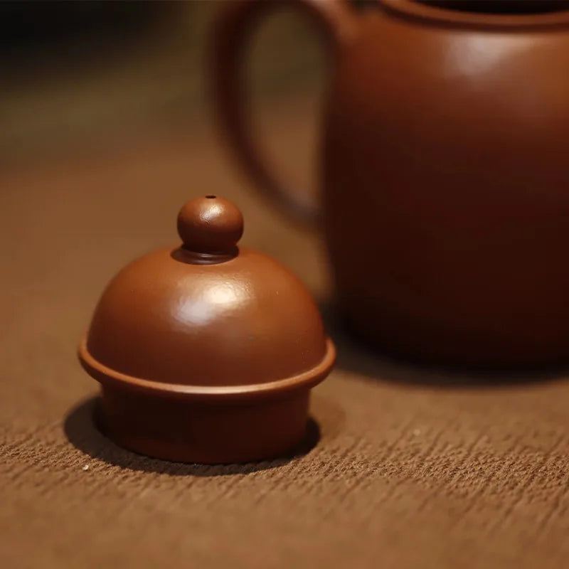 Yixing Purple Clay Pot Handmade Zhao Zhuang Cinnabar Sand High Wheel110CCHousehold Small Capacity Purple Sand Tea Set Teapot