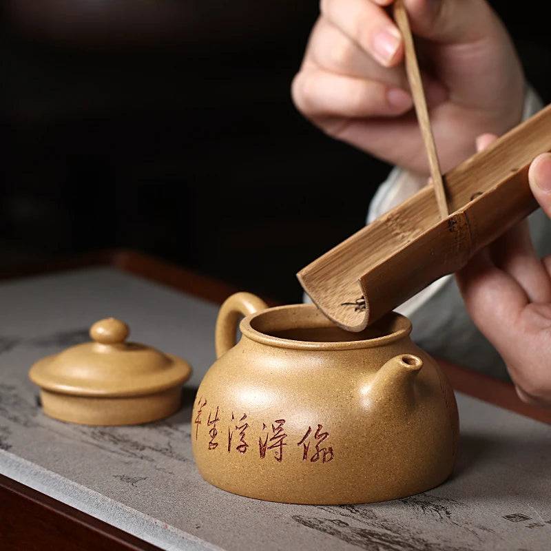 Yixing Purple Clay Pot Pure Handcarved Kung Fu Tea Set Single Original Mine Home Collection Old Section Mud