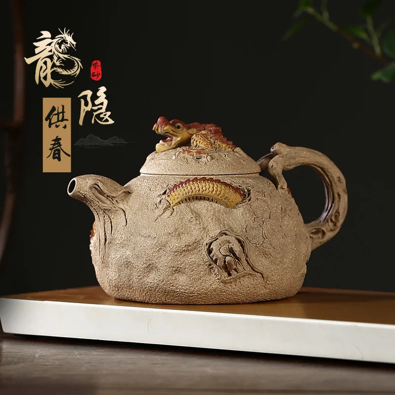 Yixing Purple Clay Pot Pure Handmade Flower Ware Tea Set Single Original Mine Old Section Mud Household