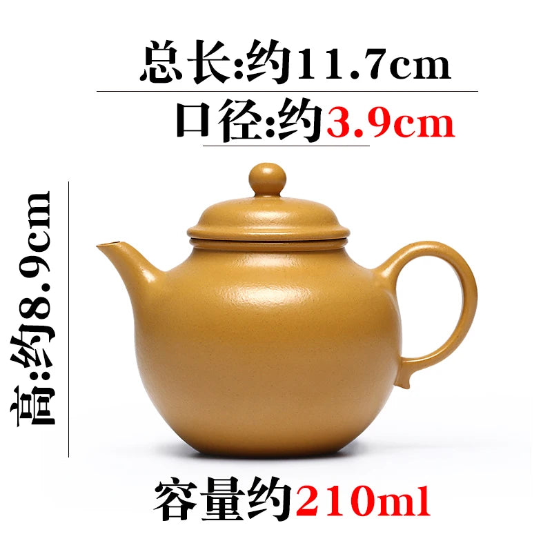 Yixing Purple Clay Pot Pure Handmade Raw Mineral Gold Yellow Section Mud Household Tea Full Set