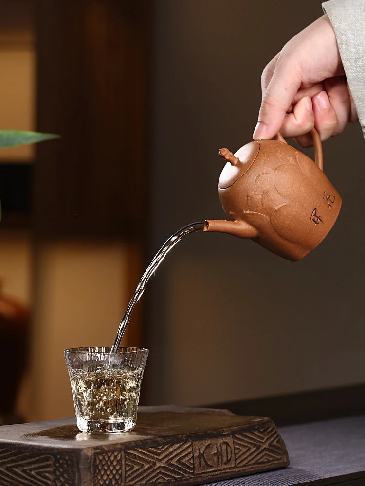 Yixing Purple Clay Pot Pure Handmade Small Capacity Kung Fu Tea Set Single Raw Mine Descending Slope Mud Soaking