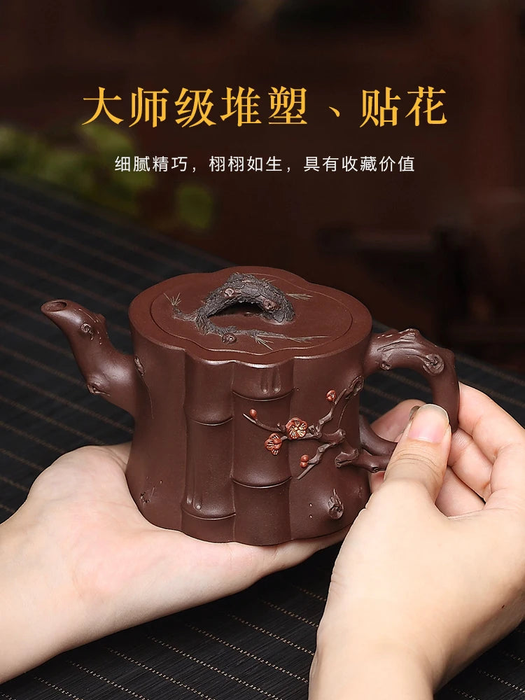 Yixing Purple Clay Pot Pure Handmade Tea Original Mine Factory 1 Old Fully Set, Flower