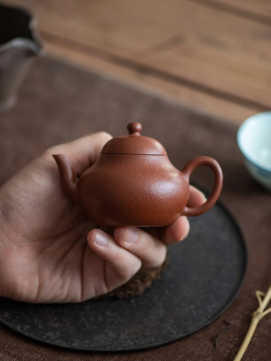 Yixing Purple Clay Pot Tea Set Expert Xu Yuefeng Dahongpao Pear Peel, Red Mud, Pure Handmade Meng Chen Shaped