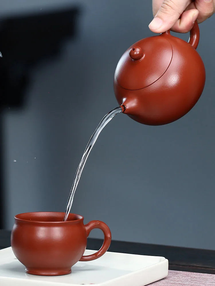 Yixing Purple Clay Pure Handmade Original Mine Dahongpao Xishi Pot High End Tea Set Gifts