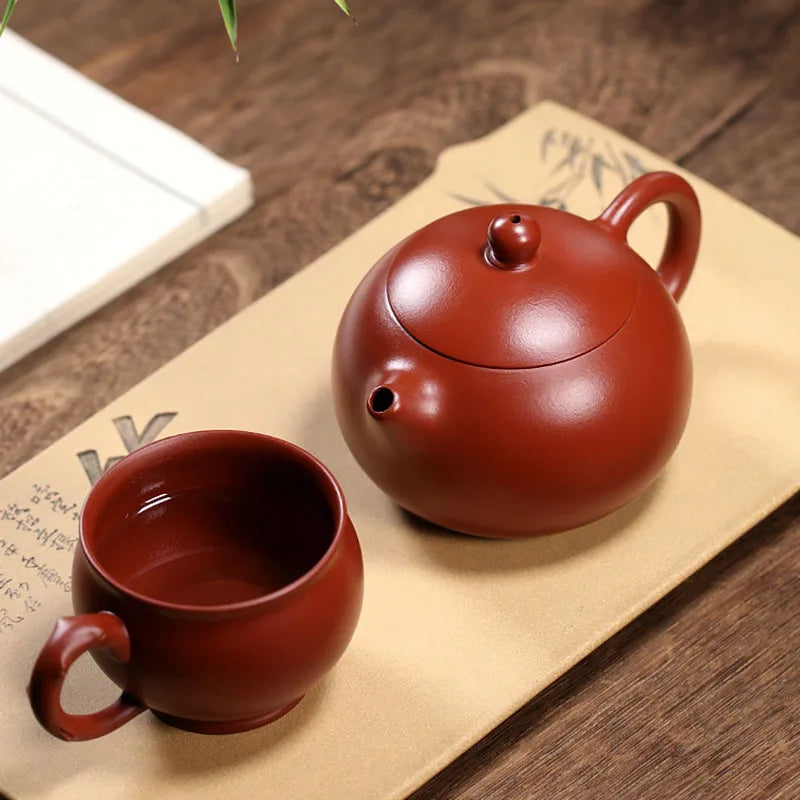 Yixing Purple Clay Pure Handmade Original Mine Dahongpao Xishi Pot High End Tea Set Gifts