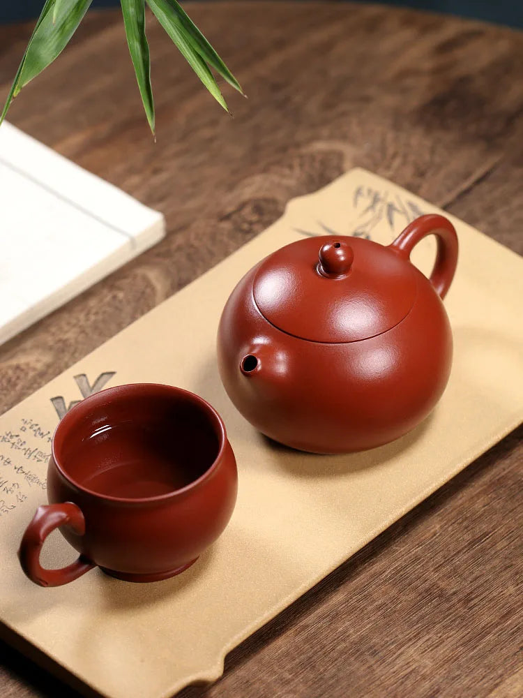 Yixing Purple Clay Pure Handmade Original Mine Dahongpao Xishi Pot High End Tea Set Gifts