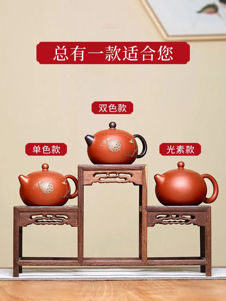 Yixing Purple Clay Pure Handmade Original Mine, Vermilion Mud, Premium Western Shi Pot, Tea Set, High End Gift To Teacher