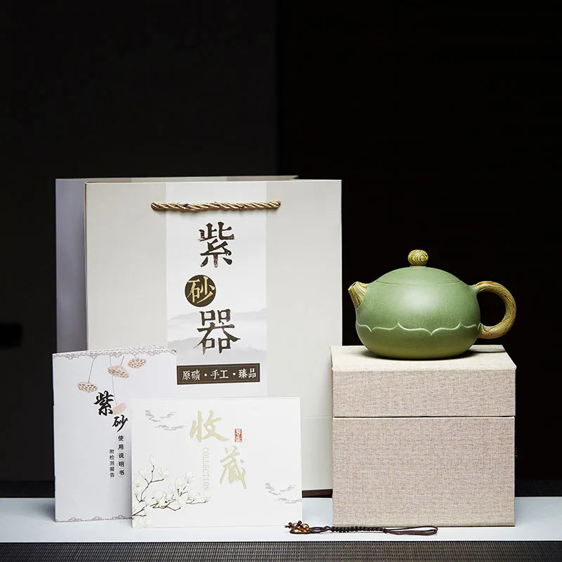 Yixing Purple Clay Pure Handmade Set, Household Light Luxury, High End Small Pot, Kung Fu Tea Brewing Master Xishi Pot