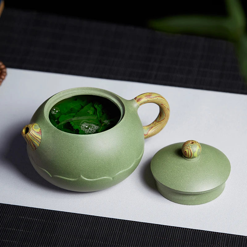 Yixing Purple Clay Pure Handmade Set, Household Light Luxury, High End Small Pot, Kung Fu Tea Brewing Master Xishi Pot