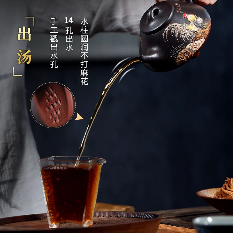 |Yixing Zisha teapot Taoling pure handmade teapot smelting Ladybug teapot raw tea set household single pot set