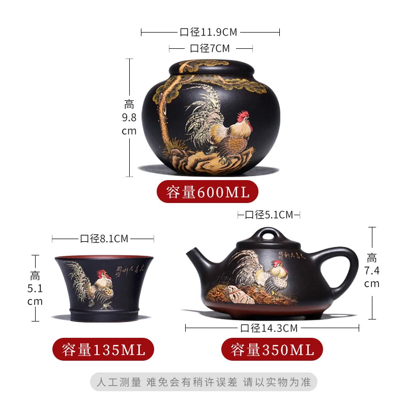|Yixing Zisha teapot Taoling pure handmade teapot smelting Ladybug teapot raw tea set household single pot set