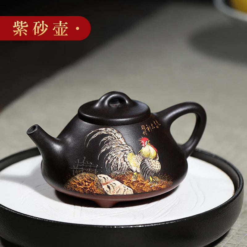 |Yixing Zisha teapot Taoling pure handmade teapot smelting Ladybug teapot raw tea set household single pot set