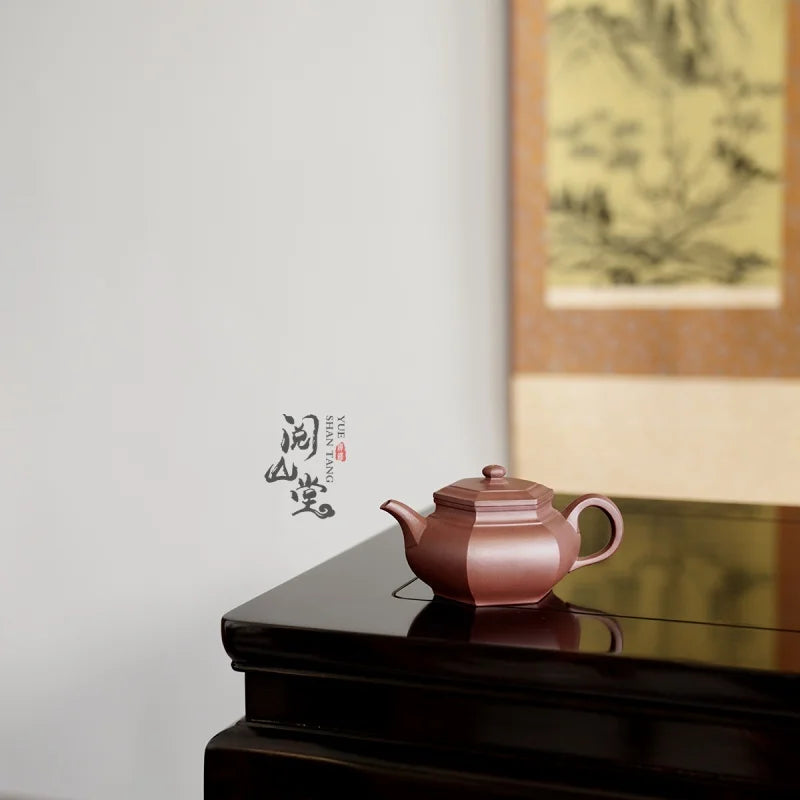 Yueshan Hall | Dabin Hexagonal The Work of Gold Award Raw Ore Bottom Trough Cleaning Small Purple Clay Pot Dong Yongsheng