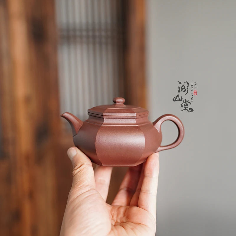 Yueshan Hall | Dabin Hexagonal The Work of Gold Award Raw Ore Bottom Trough Cleaning Small Purple Clay Pot Dong Yongsheng