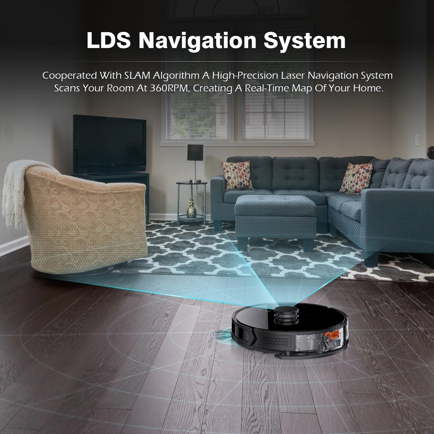 ZCWA D900 Robot Vacuum Cleaner with Auto-empty Dock, 6000PA Suction, Multi-Floor Maping, Customized Wet Dry Room Cleaning