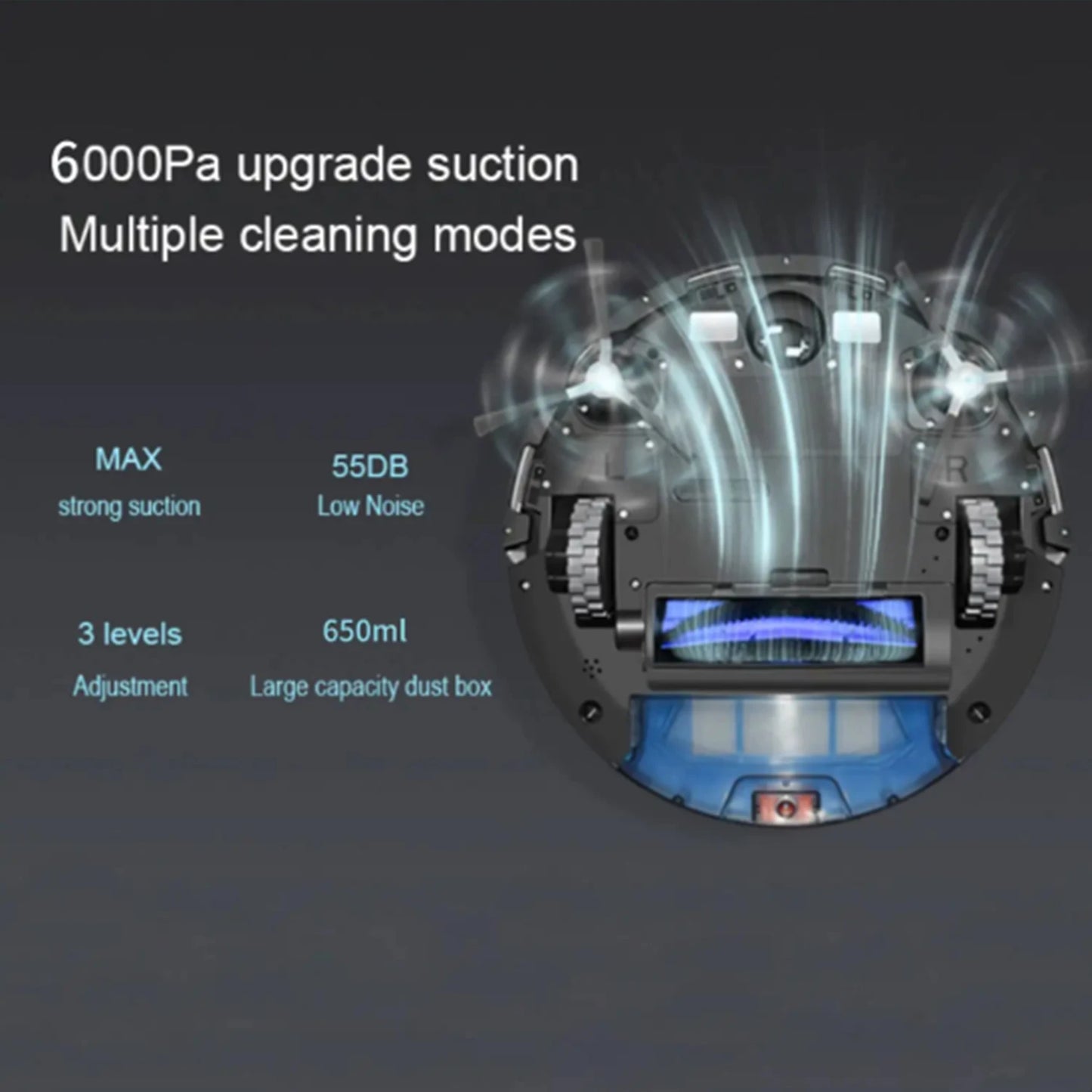 ZCWA D900 Robot Vacuum Cleaner with Auto-empty Dock, 6000PA Suction, Multi-Floor Maping, Customized Wet Dry Room Cleaning