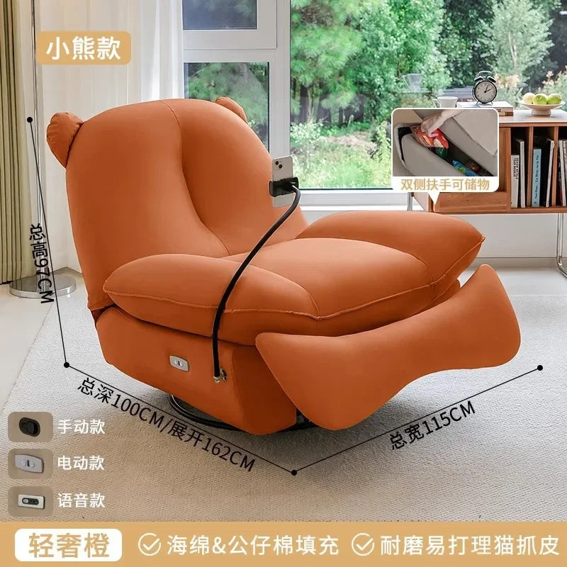 ZK Single Sofa Living Room Creative Sofa Lazy Rocking Chair Sleeping and Lying Smart Massage Chair