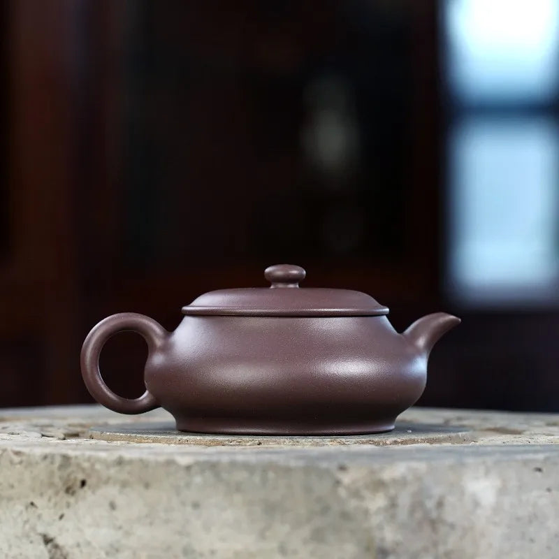 Zanghutianxia Yixing Purple Clay Pot Famous Handmade Teapot Deep Well Old Yixing Clay Small Capacity Open Stove Pot Open Stove P