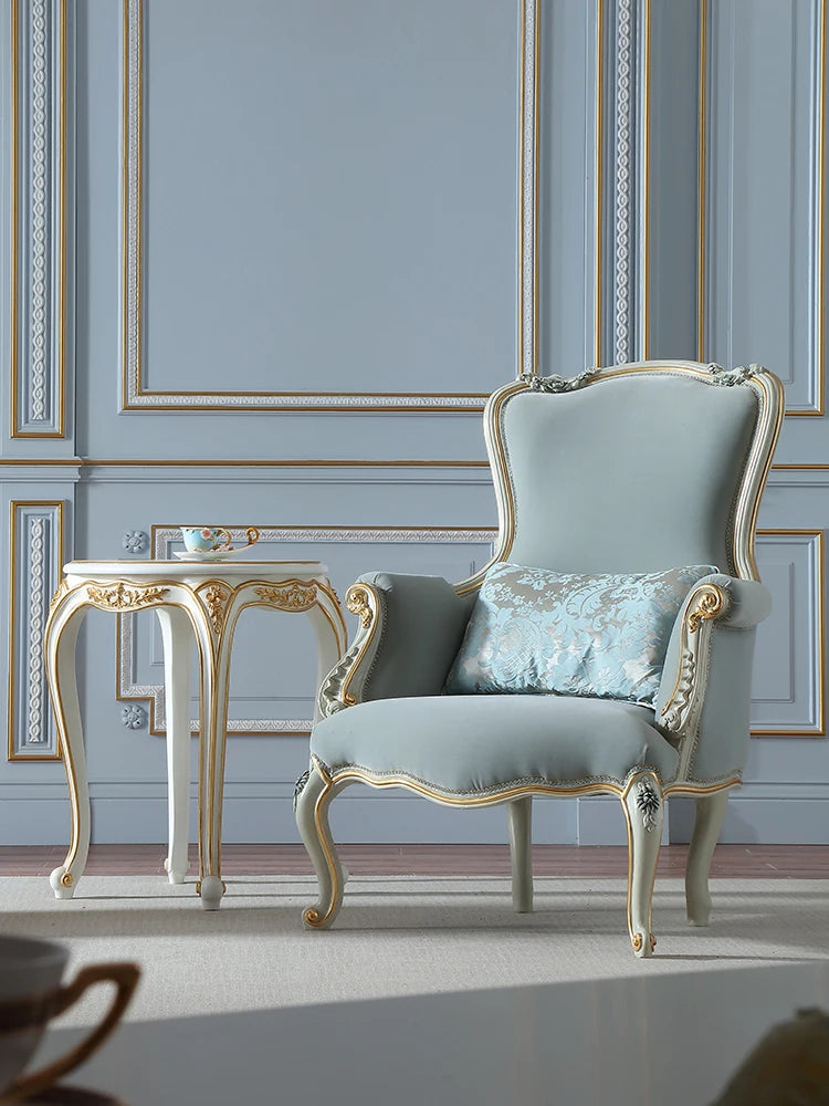 Zelkwood leisure chair, diamond velvet painted gold high backrest European style sofa chair, high-end dining chair