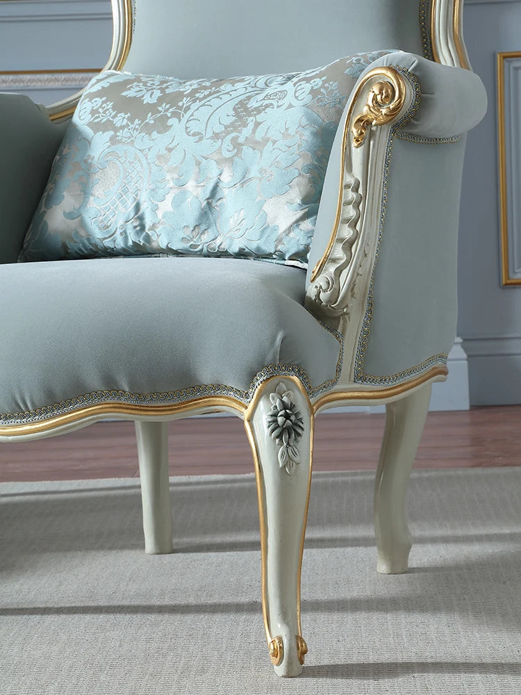 Zelkwood leisure chair, diamond velvet painted gold high backrest European style sofa chair, high-end dining chair