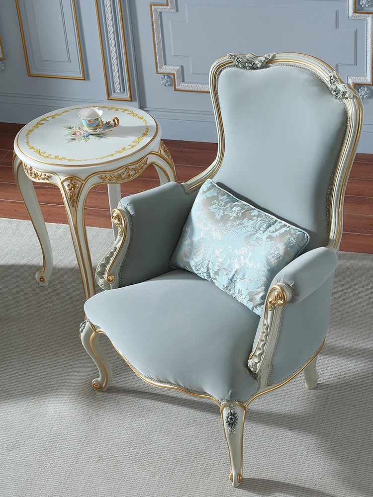Zelkwood leisure chair, diamond velvet painted gold high backrest European style sofa chair, high-end dining chair