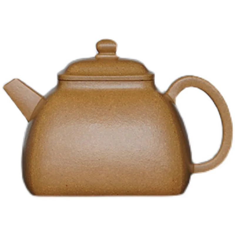 Zen Yuantang Yixing Handmade Purple Clay Teapot Vintage Chinese Raw Ore Gold Segment Mud Square Calm Pot